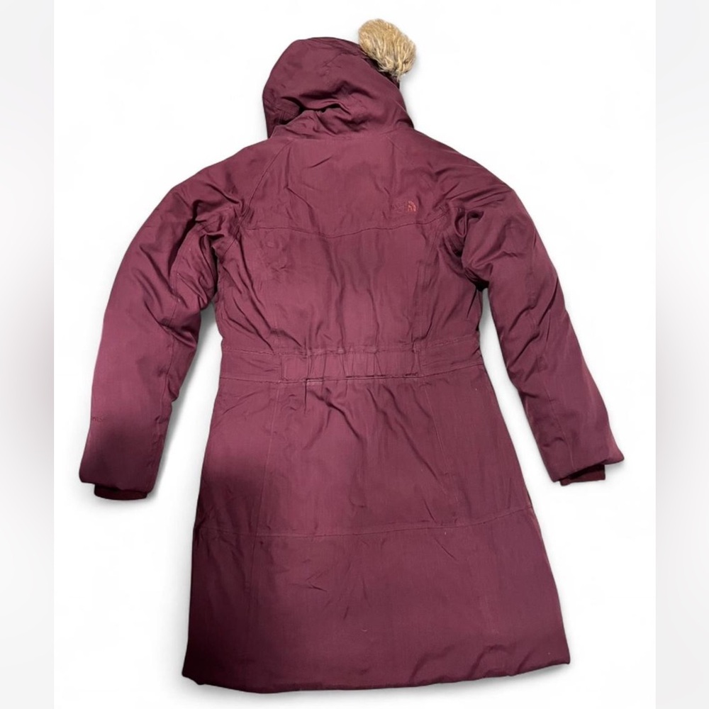 The North Face Women's Burgundy Fur Hooded Jacket - Picture 4 of 8
